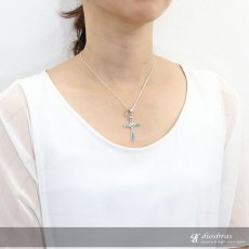 画像2: クロス　ペンダント トップ ターコイズ　トルコ石　インレイ　ズニ　ネイティブアメリカン　インディアンジュエリー　シンプル　シルバー925ペンダント/ペンダント トップ シルバー 925　ネックレス メンズ レディース (2)