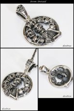 画像2: サークル　スカル　ペンダント トップ】スカル　骸骨　　ブラック　ゴシック　シルバー925ペンダント/ペンダント トップ シルバー 925/ネックレス/ ネックレス メンズ レディース【メール便なら送料無料】 (2)