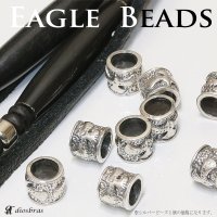 ビーズ/シルバー/シルバー925/ビーズ/アクセサリー/ハンドメイド/パーツ/イーグル　羽根　フェザー　アラベスク トライバル　唐草　縦6,4mm 直径7,4mm　穴径5,3mm 【メール便全国送料無料】