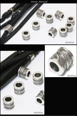 画像2: ビーズ/シルバー/シルバー925/ビーズ/アクセサリー/ハンドメイド/パーツ/イーグル　羽根　フェザー　アラベスク トライバル　唐草　縦7,2mm 直径7,3mm　穴径3,9mm 【メール便全国送料無料】 (2)