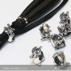 画像3: ビーズ/シルバー/シルバー925/ビーズ/アクセサリー/ハンドメイド/パーツ/スカル　ハンド　骸骨　髑髏　ドクロ　クロス　十字架　トリプルクラウン　ゴシック　アラベスク 縦9,1mm 直径9,6mm　穴径6,9mm 【メール便全国送料無料】 (3)