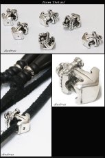 画像2: ビーズ/シルバー/シルバー925/ビーズ/アクセサリー/ハンドメイド/パーツ/スカル　ハンド　骸骨　髑髏　ドクロ　クロス　十字架　トリプルクラウン　ゴシック　アラベスク 縦12,5mm 直径8mm　穴径4mm 【メール便全国送料無料】 (2)