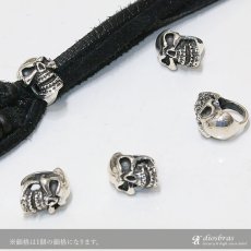 画像3: ビーズ/シルバー/シルバー925/ビーズ/アクセサリー/ハンドメイド/パーツ/スカル　ハンド　骸骨　髑髏　ドクロ　クロス　十字架　トリプルクラウン　ゴシック　アラベスク 縦7,9mm 直径12,3mm　穴径6,6mm 【メール便全国送料無料】 (3)