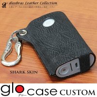 【アウトレットセール】グローケース グロー ケース カスタム glo カバー 本革 シャークスキン　サメ革　鮫革　レザー メンズ レディース 革 グロー専用 電子タバコ 電子タバコケース カバー フック　カラビナ　本革  ≪メール便なら送料無料≫