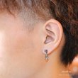画像3: メンズピアス　ドロップ ピアス　シルバーアクセサリー　シルバーピアス　バラ売り（片耳のみ）スクエア　ブリリアンカット ブラックジルコニア　メンズ｜アクセサリー｜ピアス｜クロス・十字架｜フレア・リリー・百合・ユリの紋章｜ 【メール便なら送料無料！！】 (3)