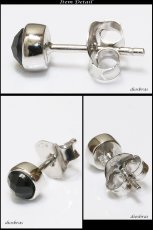 画像2: 【オニキス ピアス】5mm 本物シルバー925/　ピアス 片方 パワーストーン/ピアス片耳・片方販売ピアス メンズ レディース ブリリアントカット　≪小≫ (2)