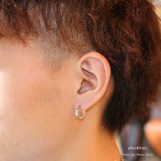 画像3: ステンレス フープピアス シルバー 金属アレルギー対応 メタル素材 シンプル 小さめ フープ ループ リング 輪っか ピアス アクセサリー メンズ　レディース 中折れ式 13mm　艶消し　光沢あり【メール便なら送料無料】 (3)
