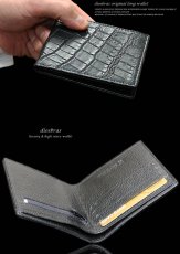 画像5: 【diosbras-ディオブラス-】クロコダイル　ワニ革　鰐革　ベリー　本革　二つ折り　財布　レザーウォレット　ロングウォレット　ウォレット　バイカー　ヌメ革　長財布　シンプルスタイル　財布　スーパースリム　極薄 送料無料 【CL】 (5)