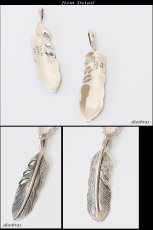 画像2: シルバー925素材【フェザー　トップ】フェザーネックレス ハンドメイドネックレス/インディアンジュエリー・ネイティブ/シルバー925ペンダント/フェザー イーグル  パーツ ネックレス メンズ レディース【メール便なら送料無料】 (2)