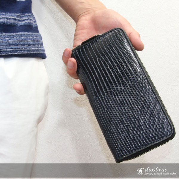 画像6: 財布 ラウンドファスナー メンズ レディース 本革 リザード トカゲ革 大容量 ラウンドファスナー ウォレット  ラウンド ジッパー ＺＩＰＰＥＲ 財布 ヌメ革 レザーウォレット ロングウォレット バイカー 長財布 牛革 紳士 婦人 ブラック　ホワイト　グレー