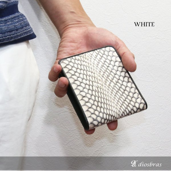 画像5: 【diosbras-ディオブラス-】本革グレーコブラショートウォレット二つ折り財布 シンプルスタイル 短財布 /内側本牛革/wallet/サイフ/ヘビ皮ダイヤモンドパイソン【PY】