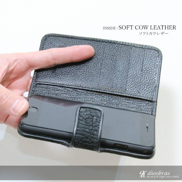 画像4: 全機種対応 シャークスキン iPhoneXS XR  iPhoneX  iPhone7/iphone8/ 手帳型レザーケース スマホケース エイ革 モバイルケース 牛革 本革 カーフレザー 携帯ケース スマートフォン スマートホン iphone plus カードケース スマホカバー ケータイカバー