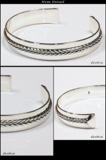 画像2: 【シルバーバングル】ハンドメイド　チェーン　デザイン　編み込み 網目 ツイストワイヤー【シルバーアクセサリー】バリチェーン　シルバーアクセサリー メンズ シルバーバングル ブレスレット シルバー925 メンズアクセサリー ネイティブアメリカン　人気 　バングル (2)