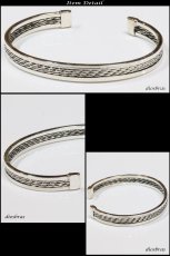 画像2: 【シルバーバングル】ハンドメイド　チェーン　デザイン　編み込み 網目 ツイストワイヤー【シルバーアクセサリー】バリチェーン　シルバーアクセサリー メンズ シルバーバングル ブレスレット シルバー925 メンズアクセサリー ネイティブアメリカン　人気 　バングル (2)
