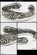 画像3: 【シルバーバングル】アラベスク　唐草　トライバル【シルバーアクセサリー】ゴシック　バイカー　シルバーアクセサリー メンズ シルバーバングル ブレスレット シルバー925 メンズアクセサリー　オニキス　人気 　バングル (3)