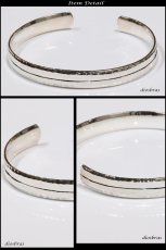 画像3: シルバーバングル　叩き　ミラーカット　カッティング　プレート　プレーンバングル (3)