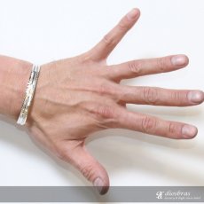画像4: シルバーバングル　叩き　ミラーカット　カッティング　プレート　プレーンバングル (4)