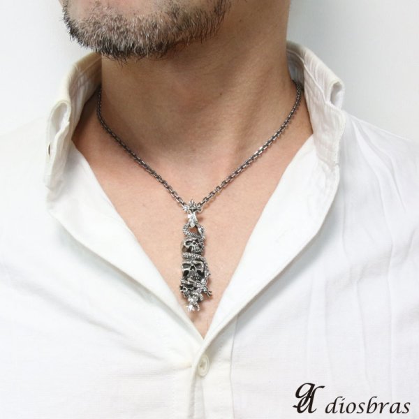 画像7: 【クロス ペンダント トップ】スカル スネーク 蛇 骸骨 ヘビ ブラック 十字架 ゴシック シルバー925ペンダント/ペンダント トップ シルバー 925/ネックレス/ ネックレス メンズ レディース【メール便なら送料無料】