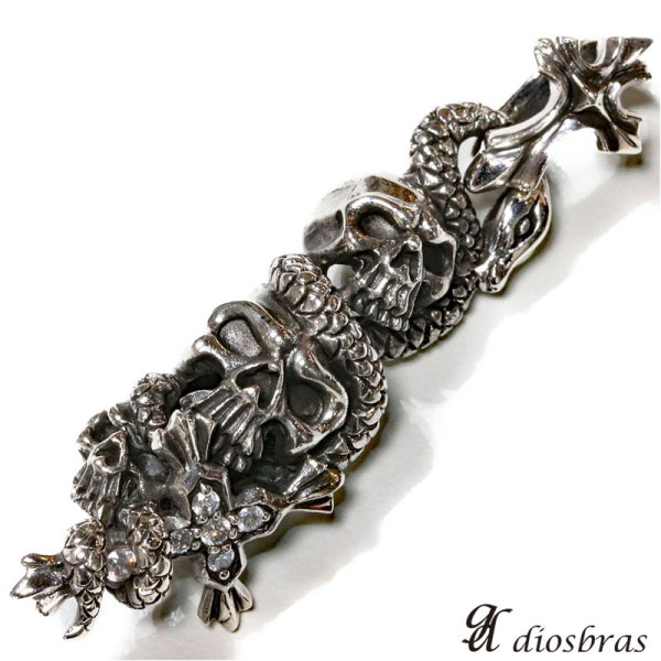 画像5: 【クロス ペンダント トップ】スカル スネーク 蛇 骸骨 ヘビ ブラック 十字架 ゴシック シルバー925ペンダント/ペンダント トップ シルバー 925/ネックレス/ ネックレス メンズ レディース【メール便なら送料無料】