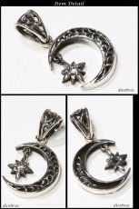 画像4: 【月　ムーン　星　ペンダント トップ】スター　アラベスク　ジルコニア　シルバー925/ネックレス ネックレス メンズ レディース≪メール便なら送料無料!!≫ (4)