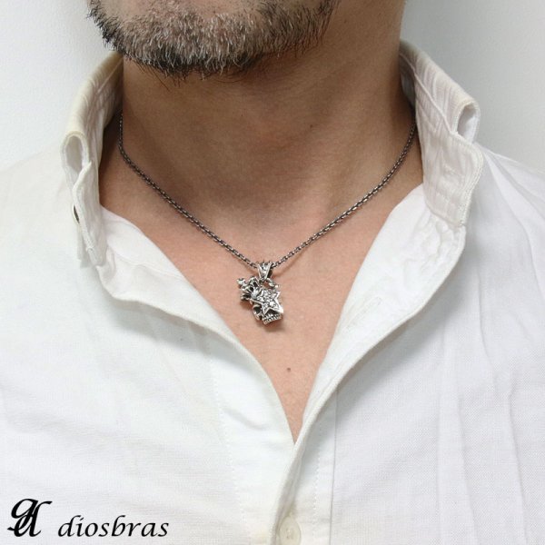 画像6: ペンダント トップ　スカル　骸骨　スター　星　クラウン　王冠　ブラック　ジルコニア　ゴシック　シルバー925ペンダント/ペンダント トップ シルバー 925/ネックレス/ ネックレス メンズ レディース