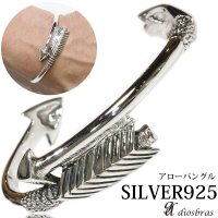 【シルバーバングル】　スター　矢じり　矢　アロー　デザイン　フェザー【シルバーアクセサリー】インディアンジュエリー　シルバーアクセサリー メンズ シルバーバングル ブレスレット シルバー925 メンズアクセサリー ネイティブアメリカン　人気 　バングル
