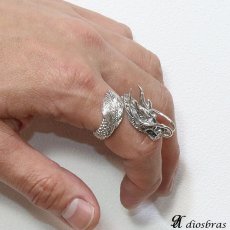 画像4: 【シルバー925】指輪 リング / ドラゴン　龍　竜/シルバー/ゴシック　シルバーアクセサリー メンズ シルバーリング シルバー925 メンズアクセサリー 大きいサイズ フリーサイズ【メール便なら全国送料無料】 (4)
