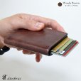 画像14: カードケース スライド イタリアンレザー イタリア　レザー　本革 牛革　財布　ウォレット　二つ折り財布　アルミニウム　カードケース スキミング防止 磁気 薄型 スリム RFID カードホルダー スライド式 マネークリップ メンズ レディース キャッシュレス ミニマリスト