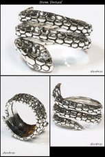 画像3: 【シルバーリング】【スネーク　リング】【シルバーアクセサリー】ジルコニア　3連　リング　蛇　ヘビ　シルバーアクセサリー メンズ シルバーリング 指輪 シルバー925 メンズアクセサリー 大きいサイズ フリーサイズ【メール便なら全国送料無料】 (3)