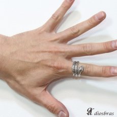 画像4: 【シルバーリング】【スネーク　リング】【シルバーアクセサリー】ジルコニア　3連　リング　蛇　ヘビ　シルバーアクセサリー メンズ シルバーリング 指輪 シルバー925 メンズアクセサリー 大きいサイズ フリーサイズ【メール便なら全国送料無料】 (4)