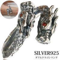 【シルバー925】指輪 リング / ドラゴン　龍　竜/シルバー/ゴシック　シルバーアクセサリー メンズ シルバーリング シルバー925 メンズアクセサリー 大きいサイズ フリーサイズ【メール便なら全国送料無料】