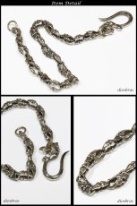 画像4: 【シルバーウォレットチェーン】【シルバーアクセサリー】スカル　ドクロ　髑髏　骸骨　シルバーアクセサリー メンズ ウォレットチェーン ピューター製 真鍮 メンズアクセサリー アラベスク　プレゼントに人気 送料無料【diosbras-ディオブラス-】 (4)