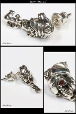 画像4: スカル レッド ホワイト ジルコニア　アンカーピアス　海賊　シルバー９２５　ピアス メンズ レディース 激安ピアス アクセサリー 本物シルバー９２５◇スカルヘッド　◇片方ピアス メンズ レディース (4)