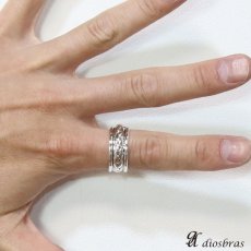 画像2: 【シルバーリング】【リング】ハンドメイド　ねじり　編み込み　2連　チェーン　リング　ツイスト　3つ編み　4つ編み シルバーアクセサリー メンズ 指輪 シルバー925 【メール便なら送料無料】 (2)