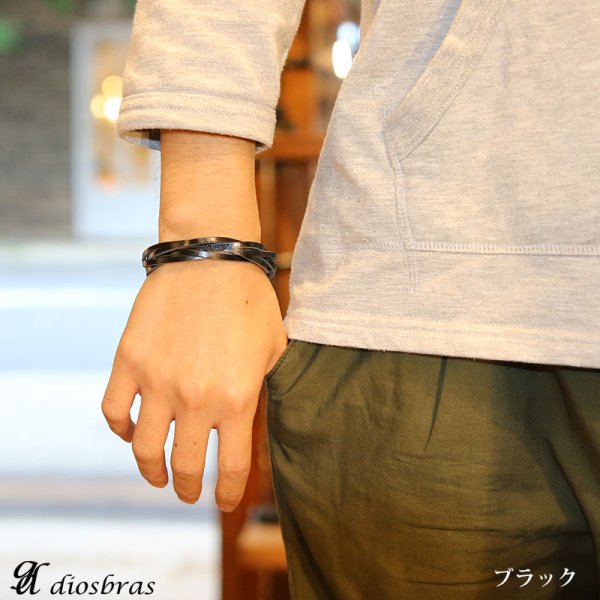 画像6: ブレスレット メンズ レザー ブレス 【 メール便送料無料 】 選べる♪全3色 本革 革 バングル レザーブレスレット レザーブレス アメカジ系 サロン系 キレカジ系 に♪ 編み込み フック ネイティブ インディアン