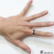 画像4: シルバー925 シルバーリング ブラックジルコニア　メンズ スタッズ　スクエア パワーストーン オニキス　天然石  スターリングシルバー 指輪 ring silver925 銀 シルバーアクセサリー 男性 女性 レディース (4)
