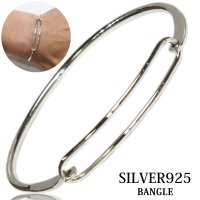 【シルバーバングル】ハンドメイド プレート　ダブルライン　プレーンバングル　シンプル【シルバーアクセサリー】　シルバーアクセサリー メンズ シルバーバングル ブレスレット シルバー925 メンズアクセサリー　レディース　人気 バングル フック式　メール便送料無料