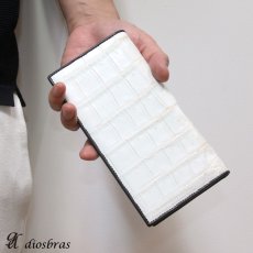画像4: 【diosbras-ディオブラス-】本革 クロコダイル ベリー　お腹使用バイカーズウォレット　財布　レザーウォレット　ロングウォレット　ウォレット　バイカー　ヌメ革　長財布　/牛革財布シルバー９２５コンチョ/長財布鰐ワニwallet【CL】 (4)