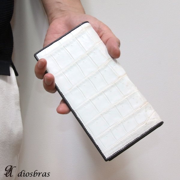 画像4: 【diosbras-ディオブラス-】本革 クロコダイル ベリー　お腹使用バイカーズウォレット　財布　レザーウォレット　ロングウォレット　ウォレット　バイカー　ヌメ革　長財布　/牛革財布シルバー９２５コンチョ/長財布鰐ワニwallet【CL】