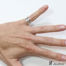 画像4: 【シルバーリング】【リング】ハンドメイド　ねじり ロープ　編み込み　2連　チェーン　リング　ツイスト　3つ編み　4つ編み シルバーアクセサリー メンズ 指輪 シルバー925 【メール便なら送料無料】 (4)