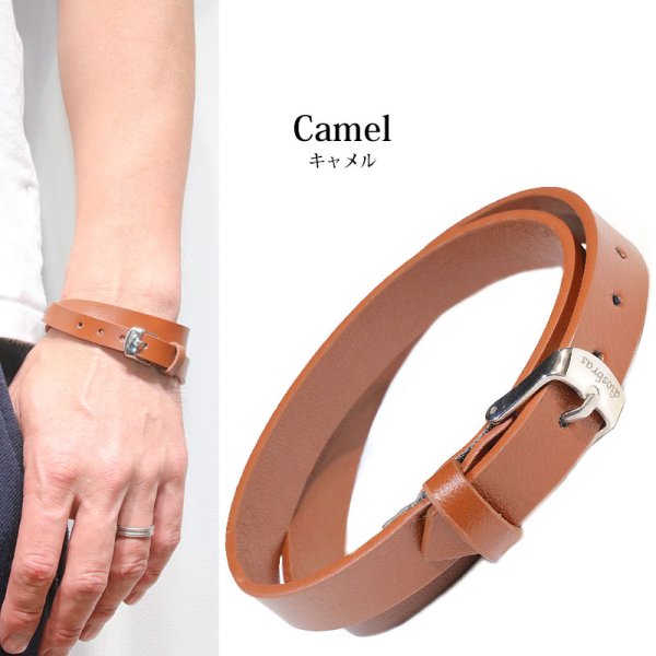 画像4: シンプル レザー 2連　ブレスレット ツイン レザーブレスレット 本革 レザー メンズ レディース 革 ラップブレスレット ペアブレスレット ペア ブレスレット バックル ステンレス　金属アレルギー≪メール便送料無料≫