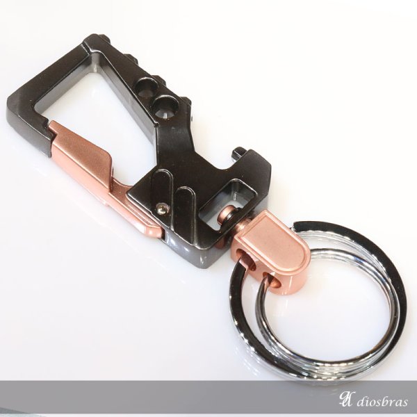 画像6: カラビナキーホルダー　栓抜き機能 Wリング型キーホルダー キーホールディングス車 家 鍵 キーチェーン プレゼント 【メール便送料無料】