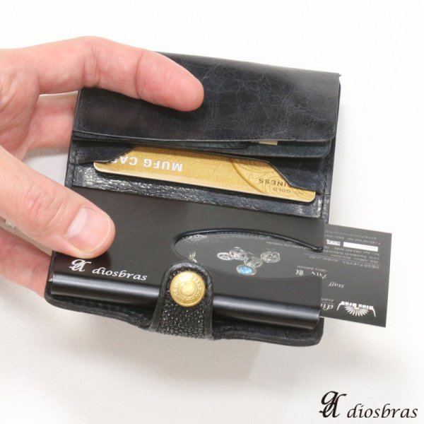 画像12: 名刺入れ スライド アルミニウム スライド 名刺ケース  薄型  イタリアンレザー 本革 牛革 スリム カードホルダー スライド式 メンズ レディース ビジネスカード スティングレイ スティングレー エイ革 ガルーシャ ミニマリスト 【メール便送料無料  】