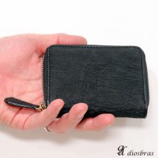 画像2: ミニ財布 ラウンドファスナー小銭入れ　コインケース メンズ レディース 本革 シャークスキン サメ革 カードケース 名刺入れ コインケース ショート シンプル ウォレット ラウンド ジッパー 財布 レザーウォレット 牛革 紳士 婦人 プレゼント 鮫革 サメ皮 (2)
