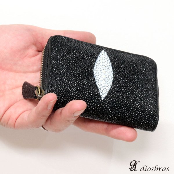 画像9: ミニ財布 ラウンドファスナー小銭入れ　コインケース メンズ レディース 本革 スティングレイ エイ革 カードケース 名刺入れ コインケース ショート シンプル ウォレット ラウンド ジッパー 財布 レザーウォレット 牛革 紳士 婦人 プレゼント スティングレー ガルーシャ