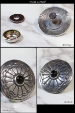 画像2: コンチョ コンチョ ネイティブ　インディアン　ターコイズ オニキス 　イミテーション　【L】　コンチョシルバー９２５コンチョ　ナバホ　財布　ウォレット　メンズ　（ネジ式）【メール便送料無料！！】 (2)