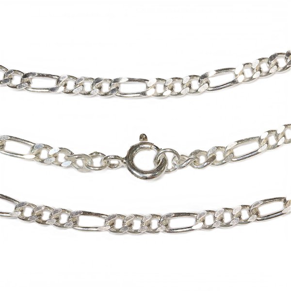 画像1: 【シルバーチェーン】シルバーフィガロチェーン 幅2mm 40cm 45cm 50cm ネックレス チェーン シルバー925 SILVER Necklace chain 銀 鎖 首飾り フィガロ【メール便無料】【ギフトOK】 シルバー925チェーン シルバーネックレスチェーン