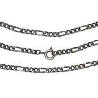 【シルバーチェーン】シルバーフィガロチェーン 幅1,6mm 40cm 45cm 50cm ネックレス チェーン シルバー925 SILVER Necklace chain 銀 鎖 首飾り フィガロ【メール便無料】【ギフトOK】 シルバー925チェーン シルバーネックレスチェーン 独自燻し仕上げ　オキシダイ