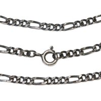 【シルバーチェーン】シルバーフィガロチェーン 幅2mm 40cm 45cm 50cm ネックレス チェーン シルバー925 SILVER Necklace chain 銀 鎖 首飾り フィガロ【メール便無料】【ギフトOK】 シルバー925チェーン シルバーネックレスチェーン 独自燻し仕上げ　オキシダイ