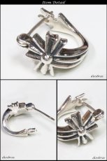 画像2: 本物シルバー９２５◇　クロス　ダガー　ライン　RING　フープピアス クロス　十字架　◇片方ピアス メンズ レディース　リングデザイン　シルバー９２５　フープピアス 12mm【メール便限定送料無料！！】 (2)